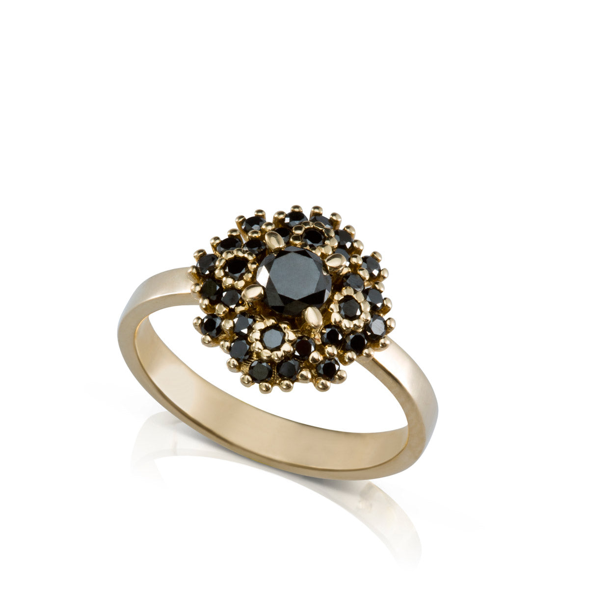 An impressive and special black diamond ring
