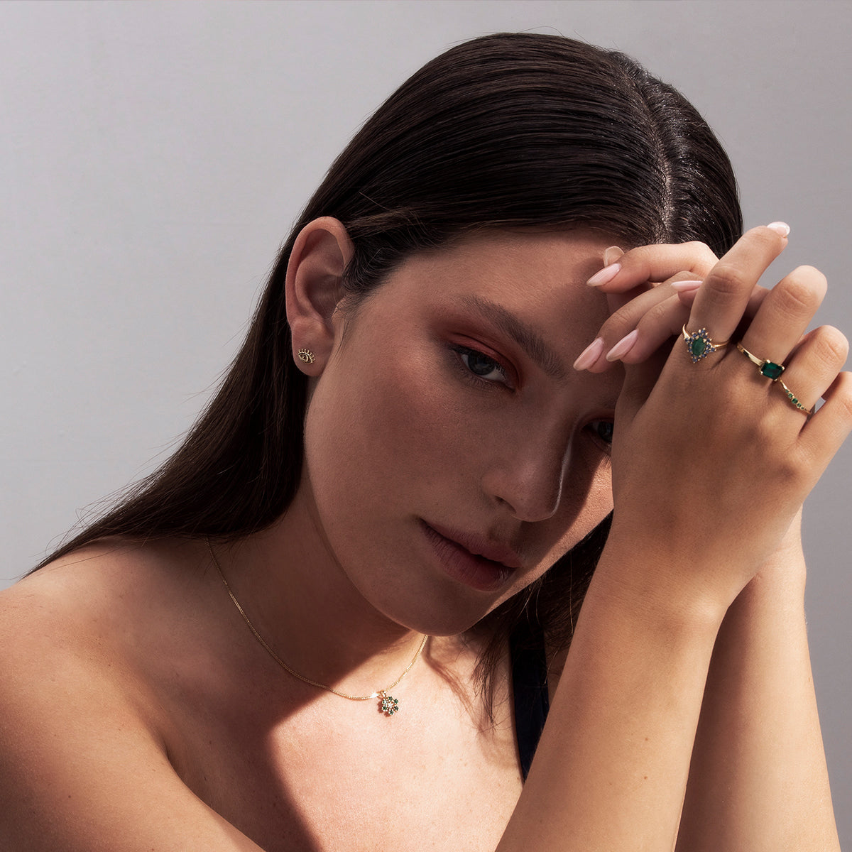 A delicate emerald ring