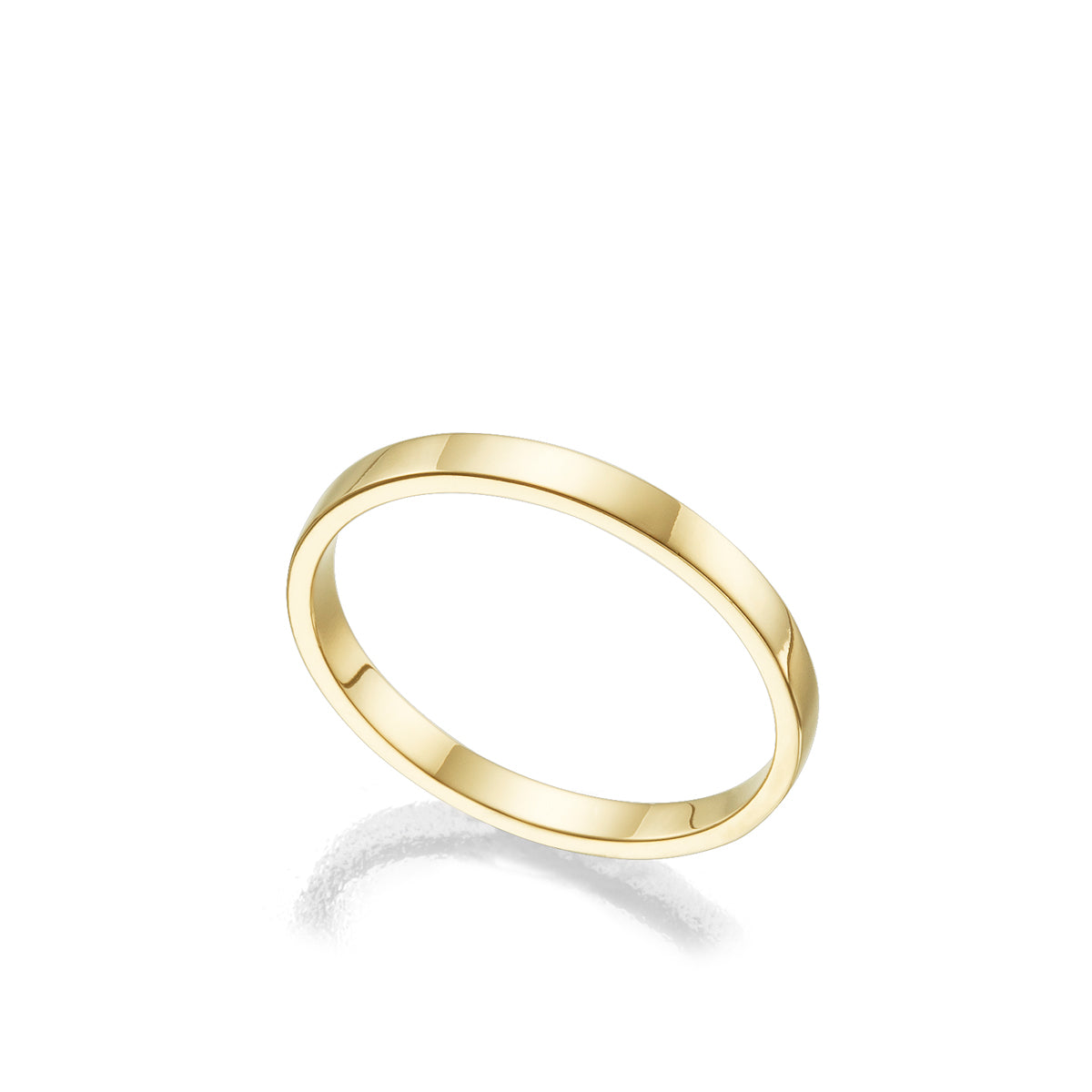 Flat smooth wedding ring 2 mm wide
