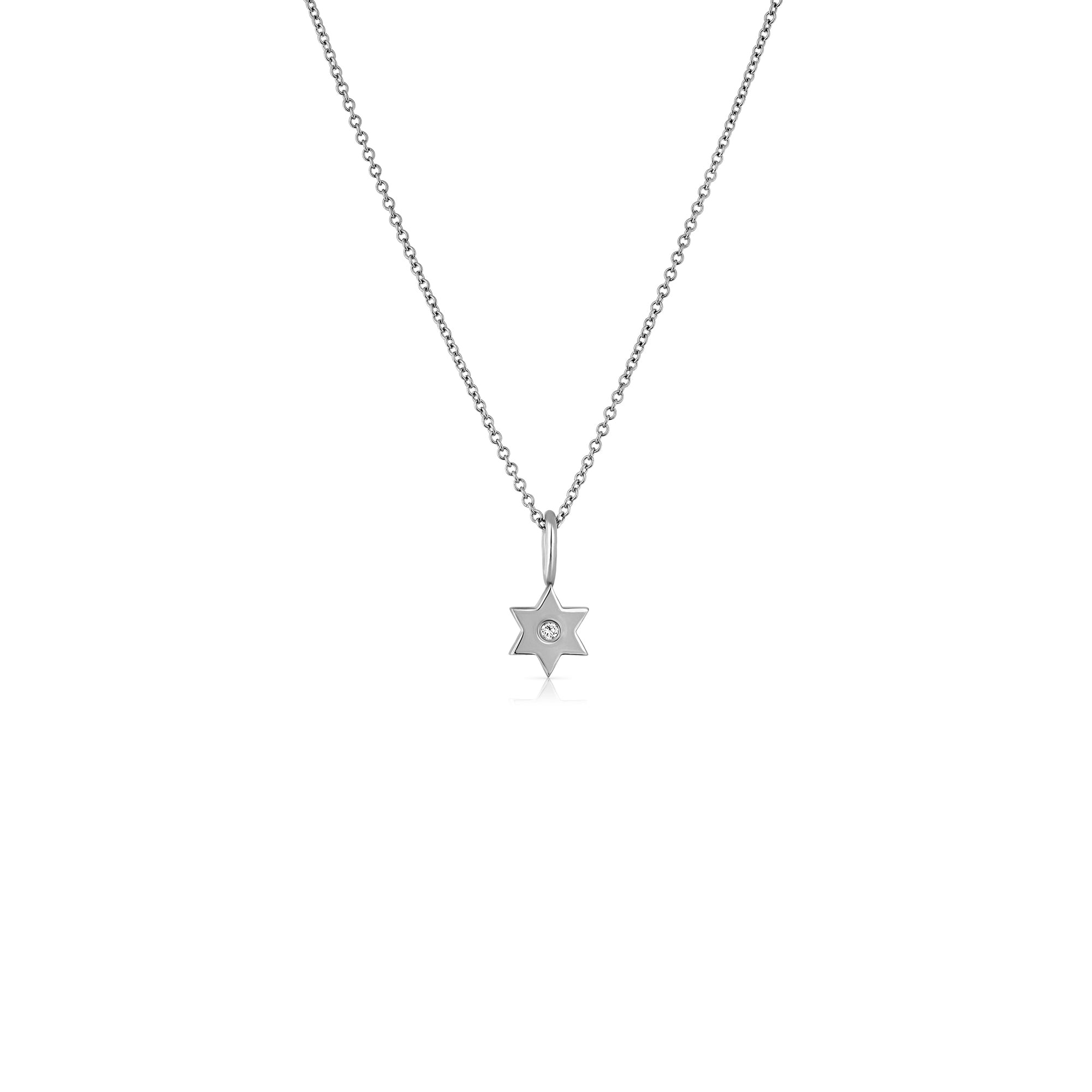 Star of David necklace full star with diamond