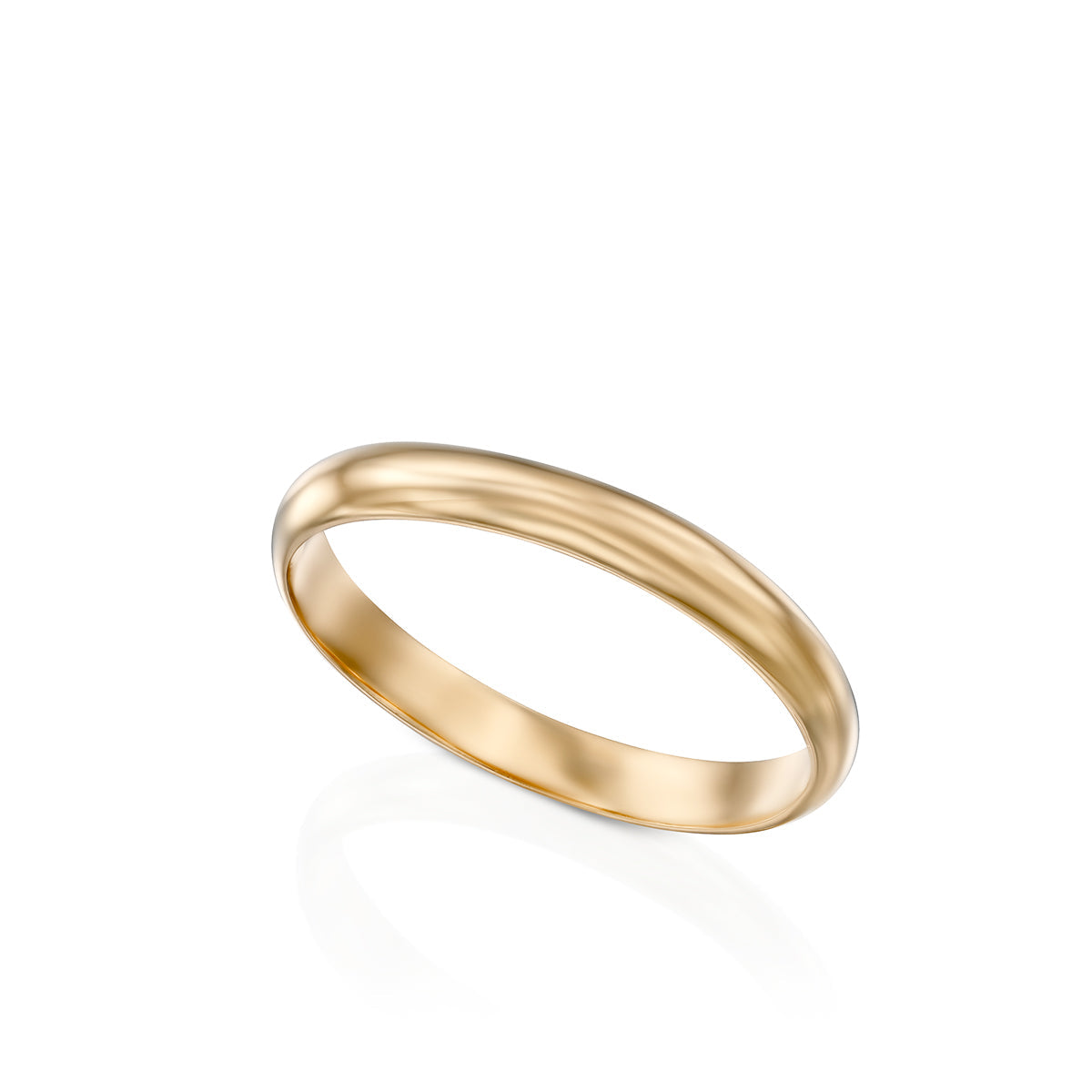 Semi-circular wedding ring 3 mm wide