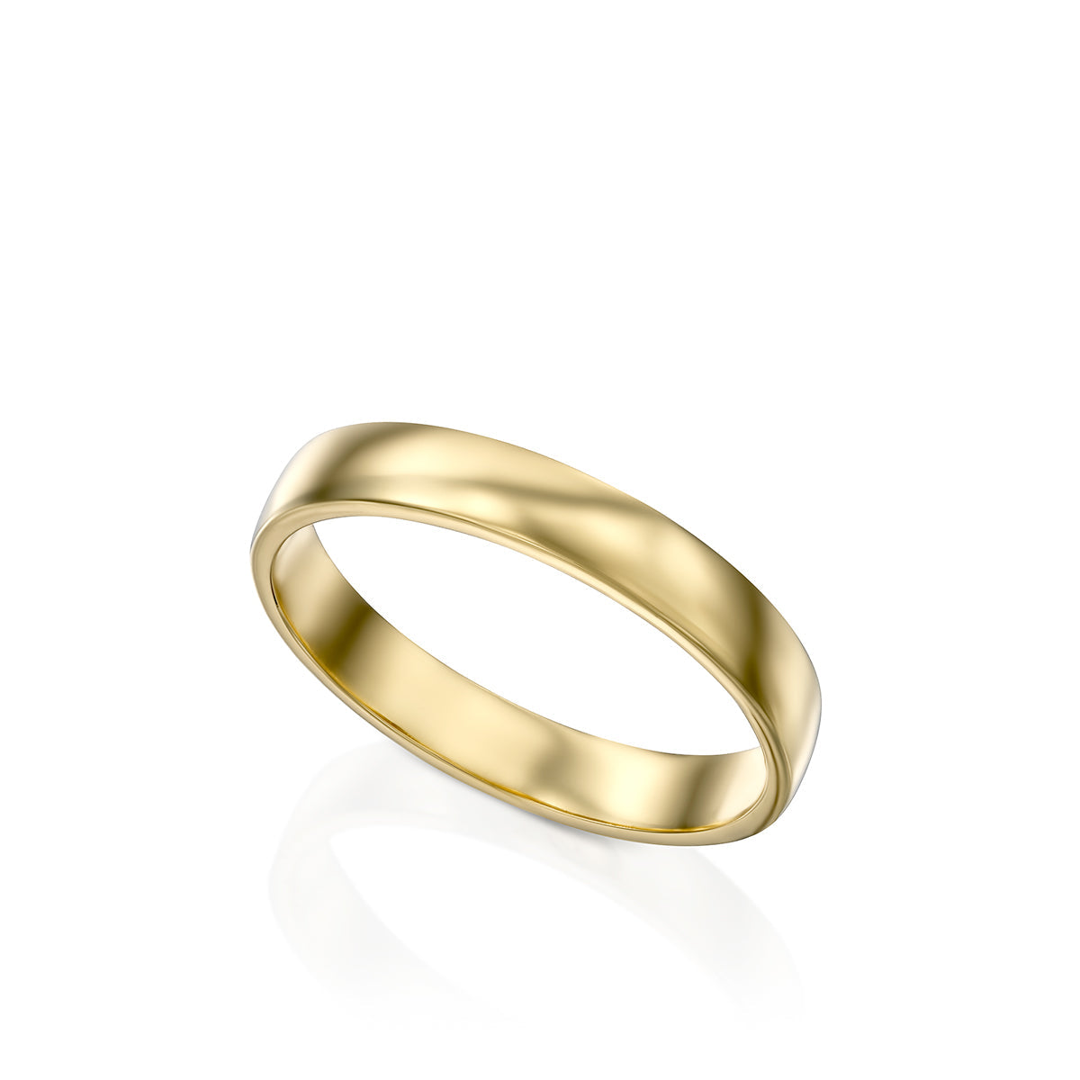 Flat smooth wedding ring 3 mm wide