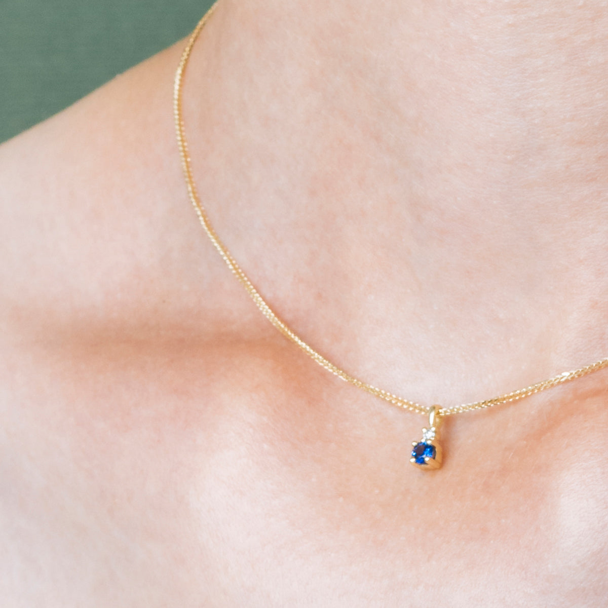 Classic diamond and sapphire necklace