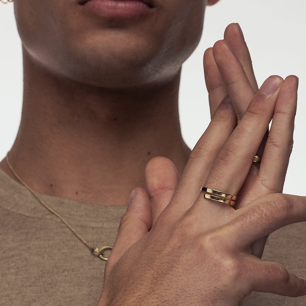 A special spring gold ring for men