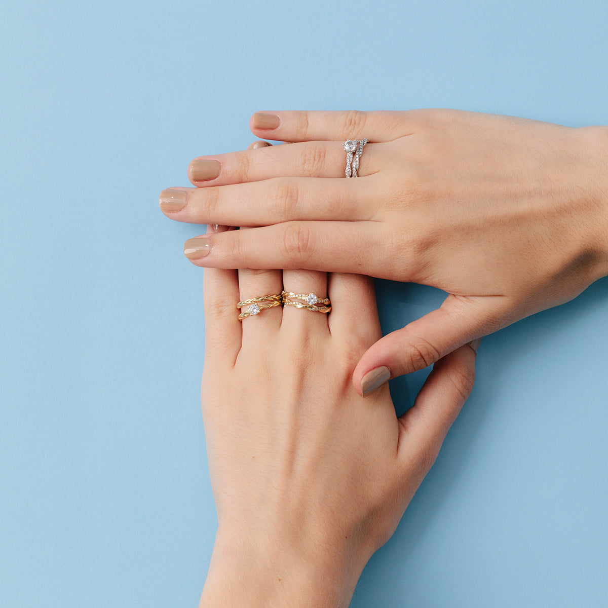 Thin braided gold ring