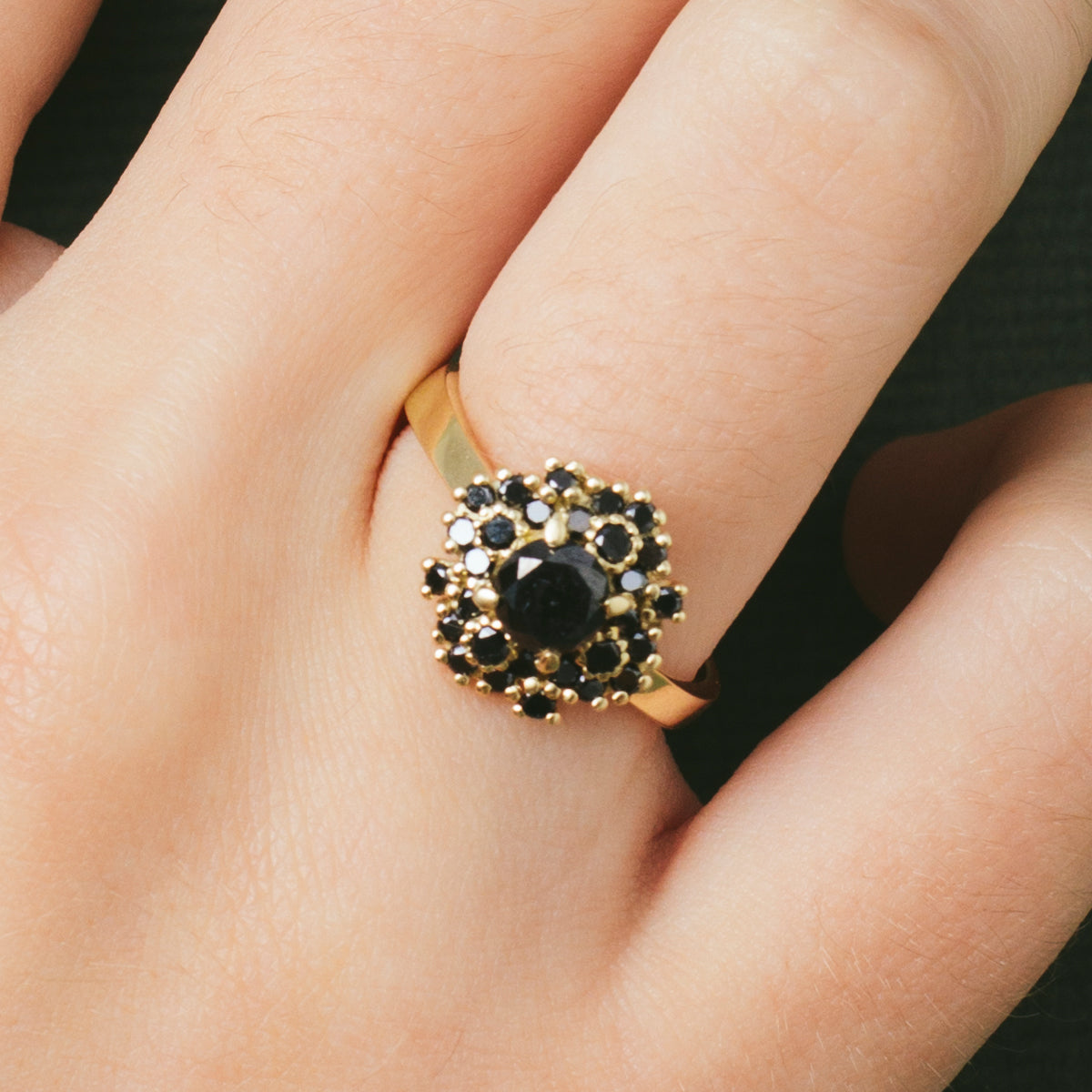 An impressive and special black diamond ring