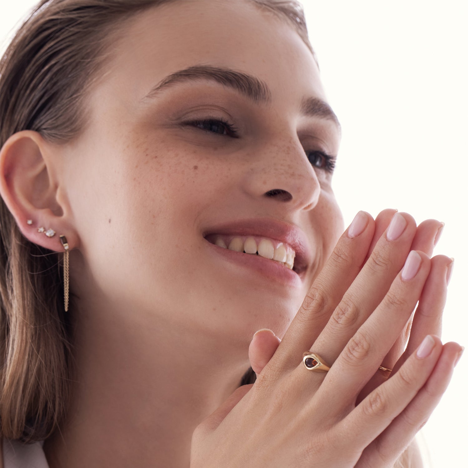Classic tight solitaire earrings studded with lab diamonds total weight 10 points