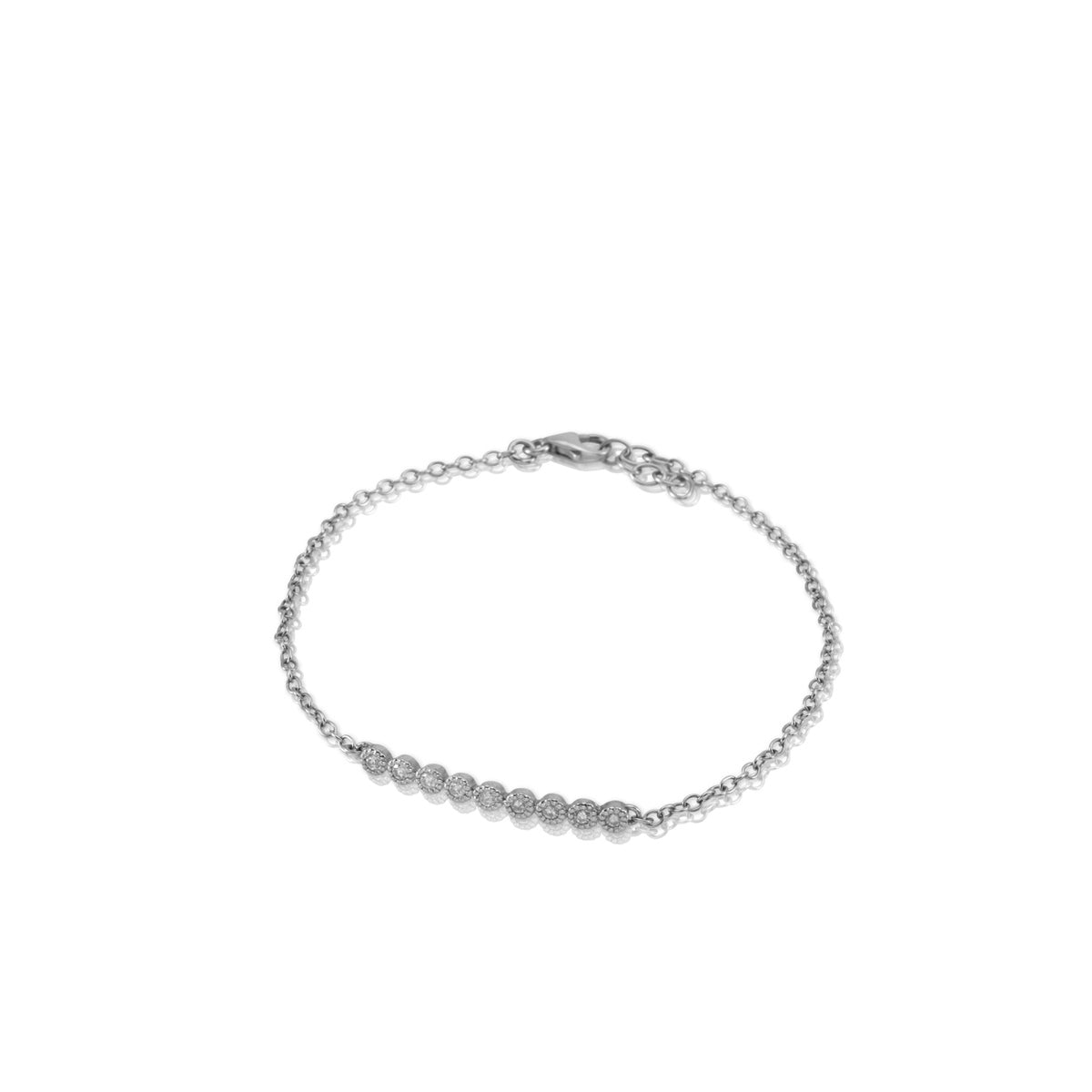 Gold bracelet studded with 9 diamonds