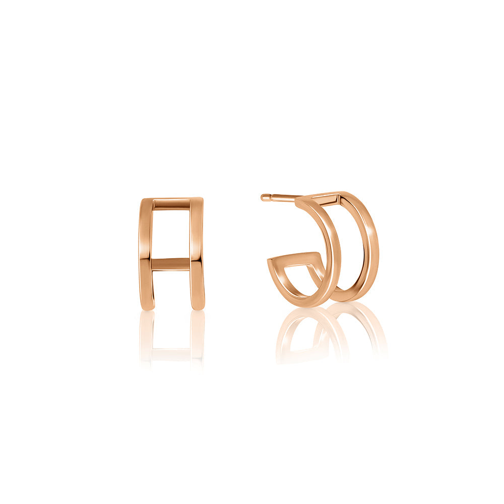 Double gold hoops for man and woman