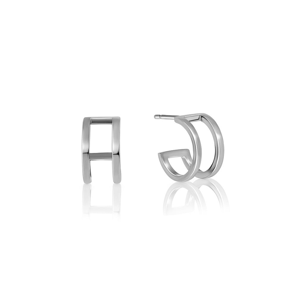 Double gold hoops for man and woman