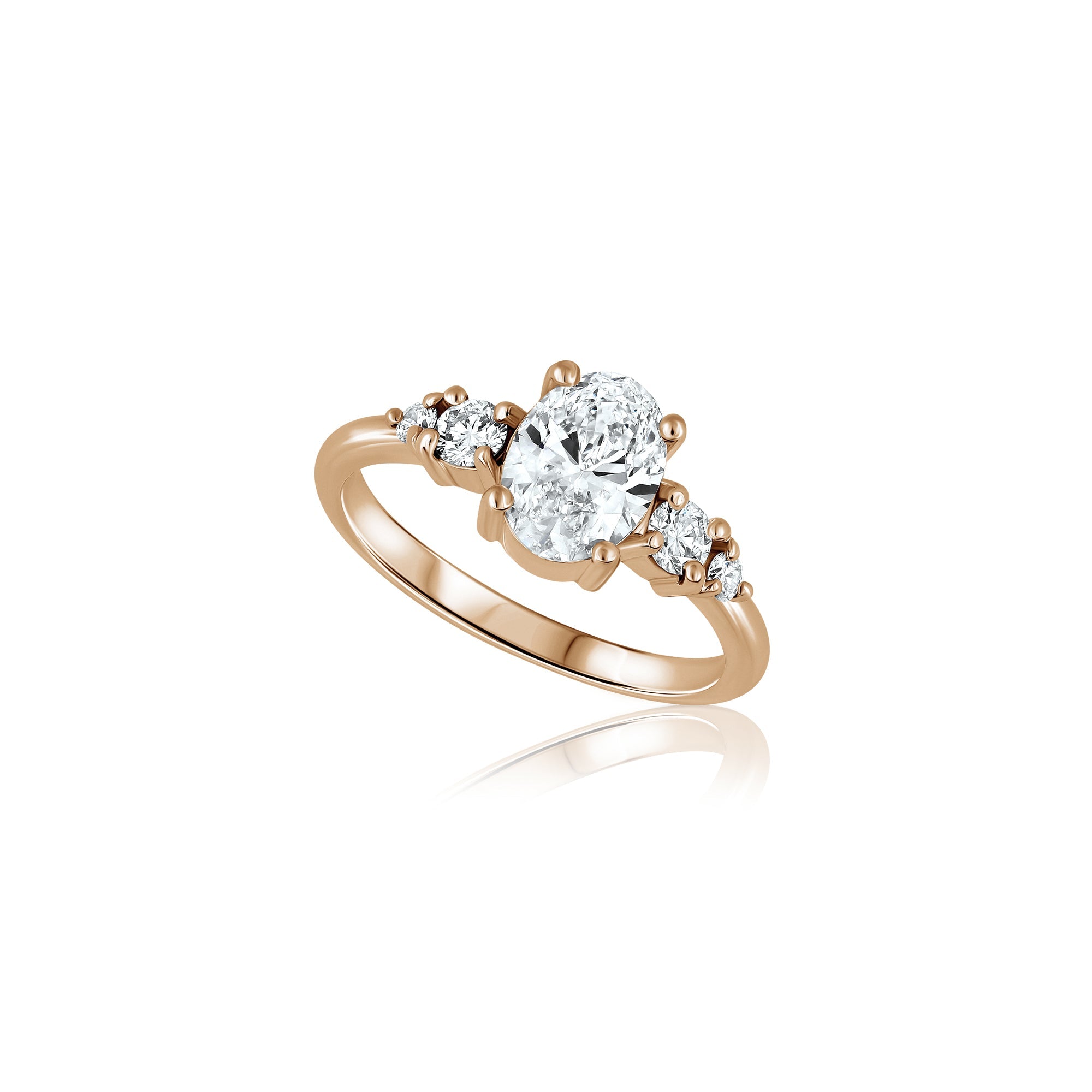 Engagement ring set with 1.00ct lab diamonds in an oval cut