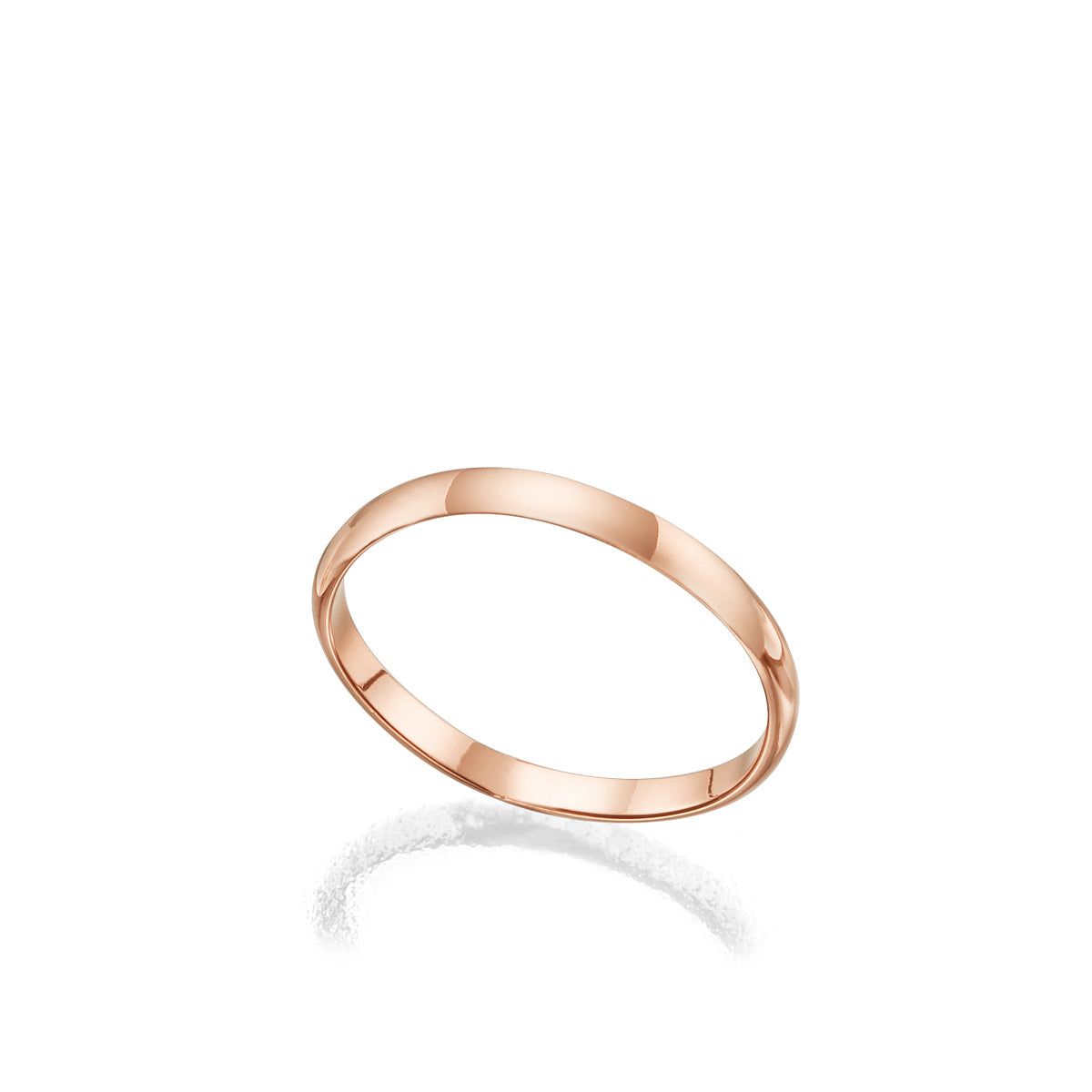 Semi-circular wedding ring 2 mm wide