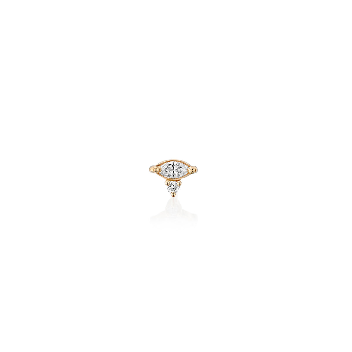 The helix / tragus special gold studded with marquise and circle cut diamonds