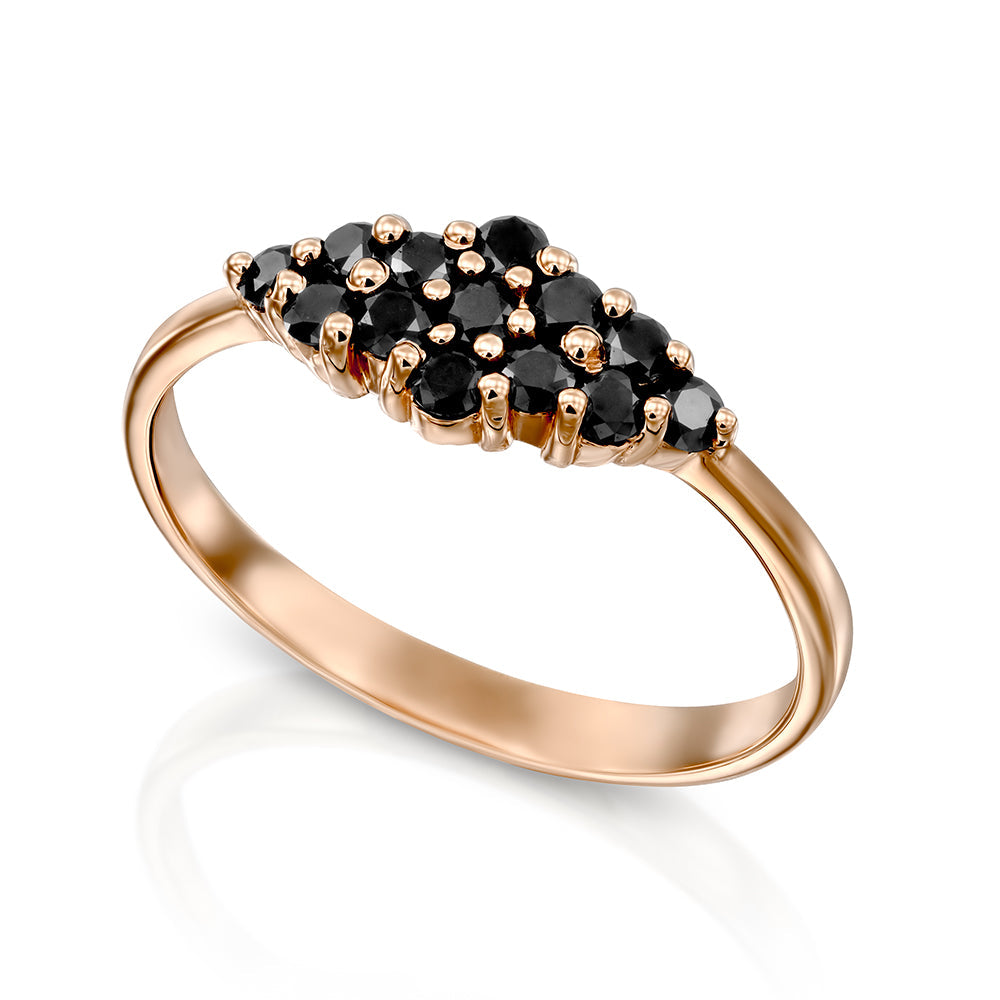 Rich black diamond ring