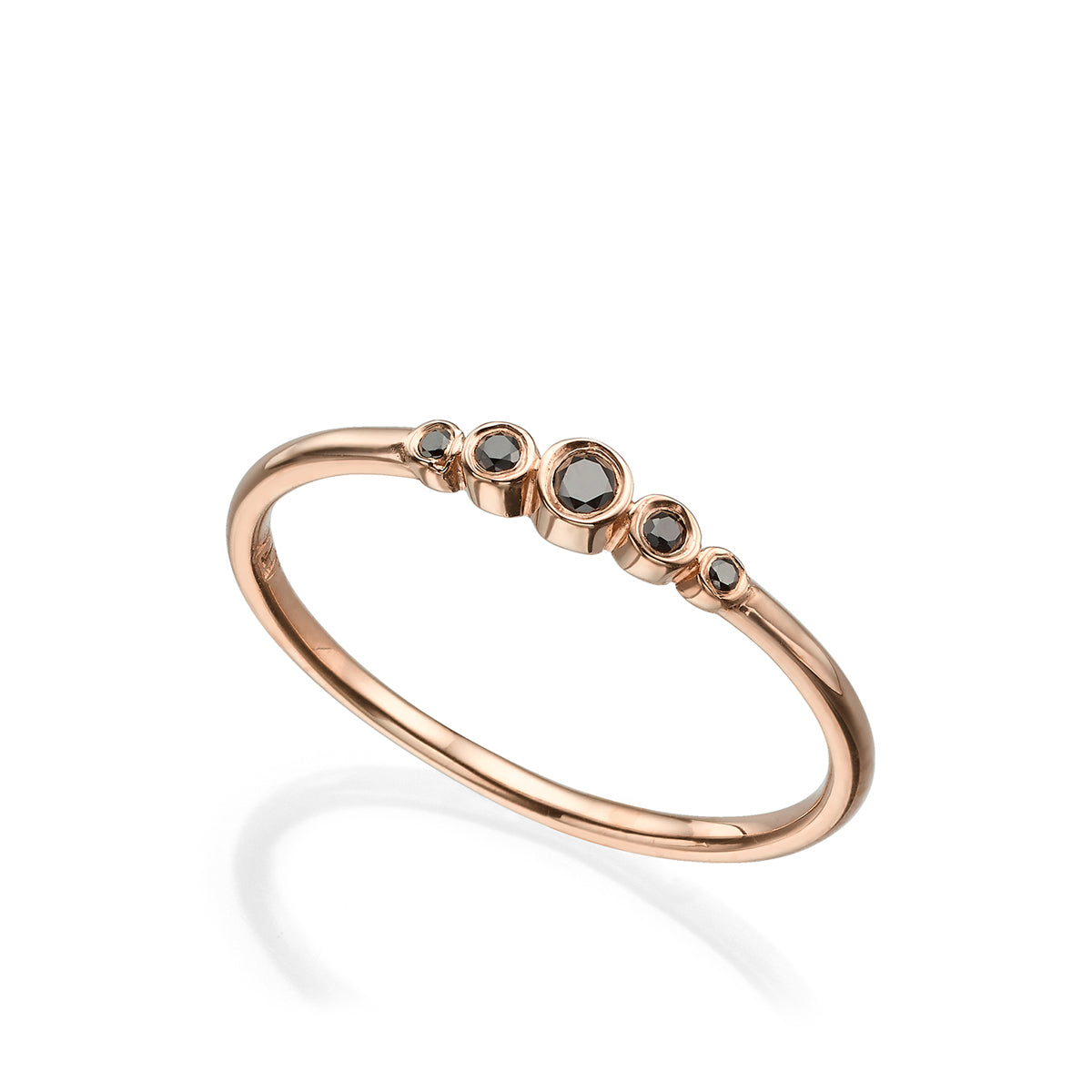 Delicate black diamond ring