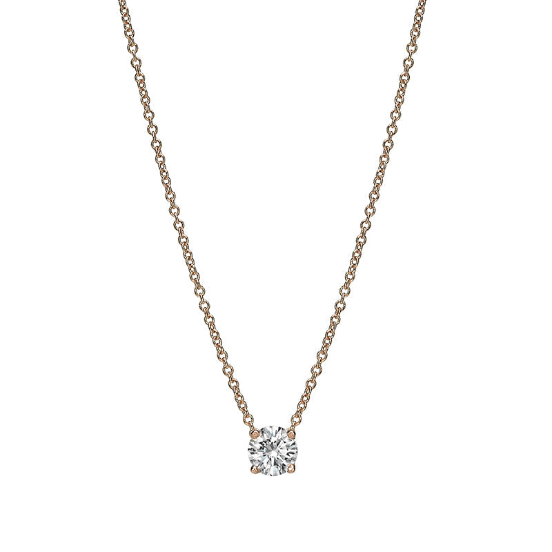 Classic gold necklace with a .30ct diamond pendant