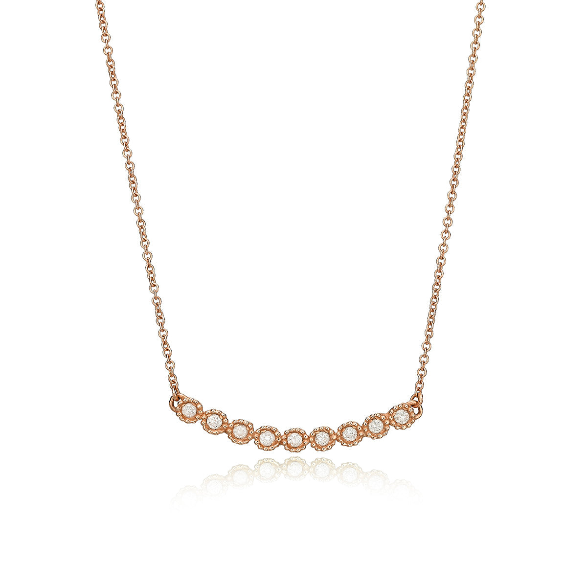 Gold chain and horizontal row of diamonds