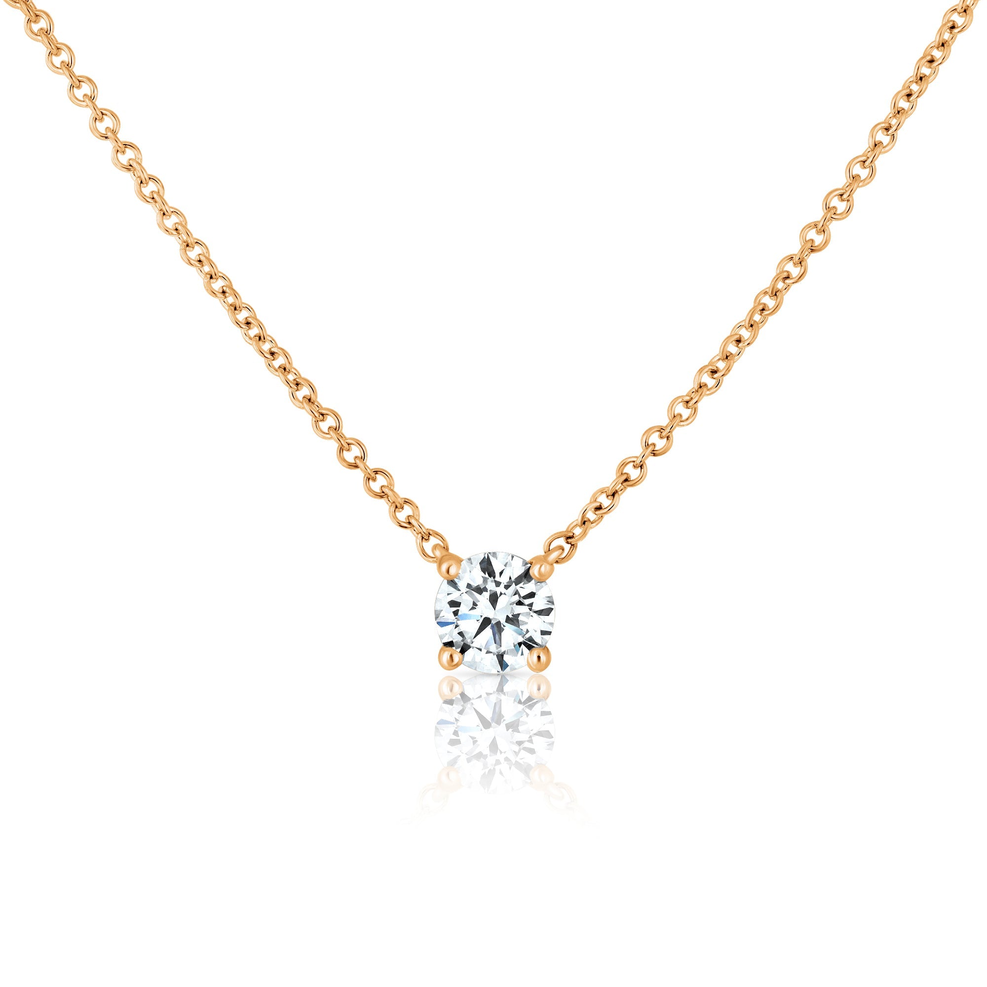 A classic gold chain set with a laboratory diamond weighing 50 points, half a carat