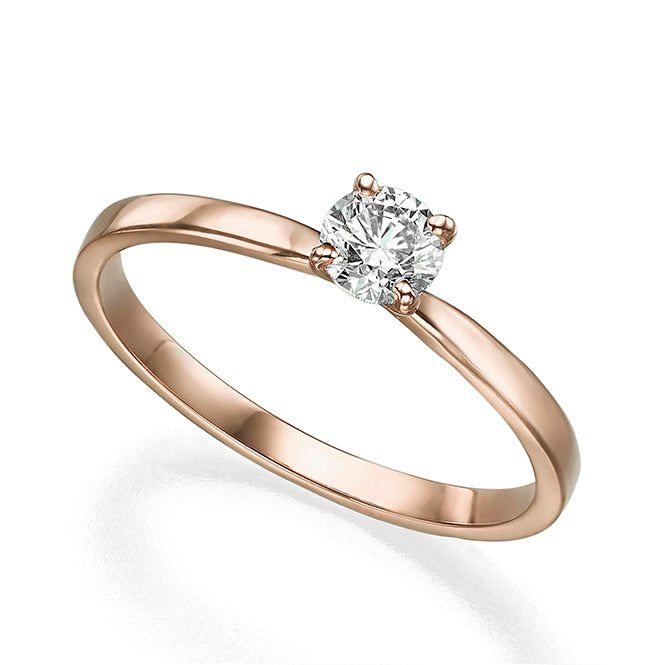 Diamond solitaire ring 40 points straight profile and tapering under the diamond