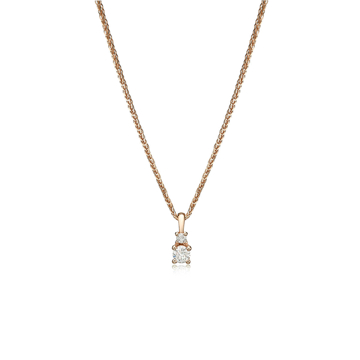 Classic two diamond necklace