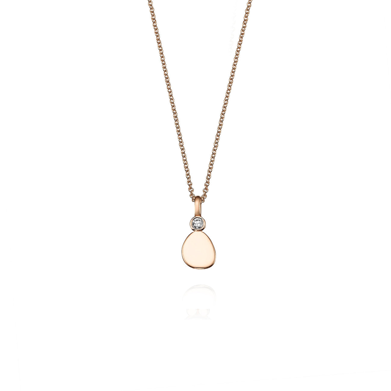 Asymmetric gold plate and diamond pendant necklace