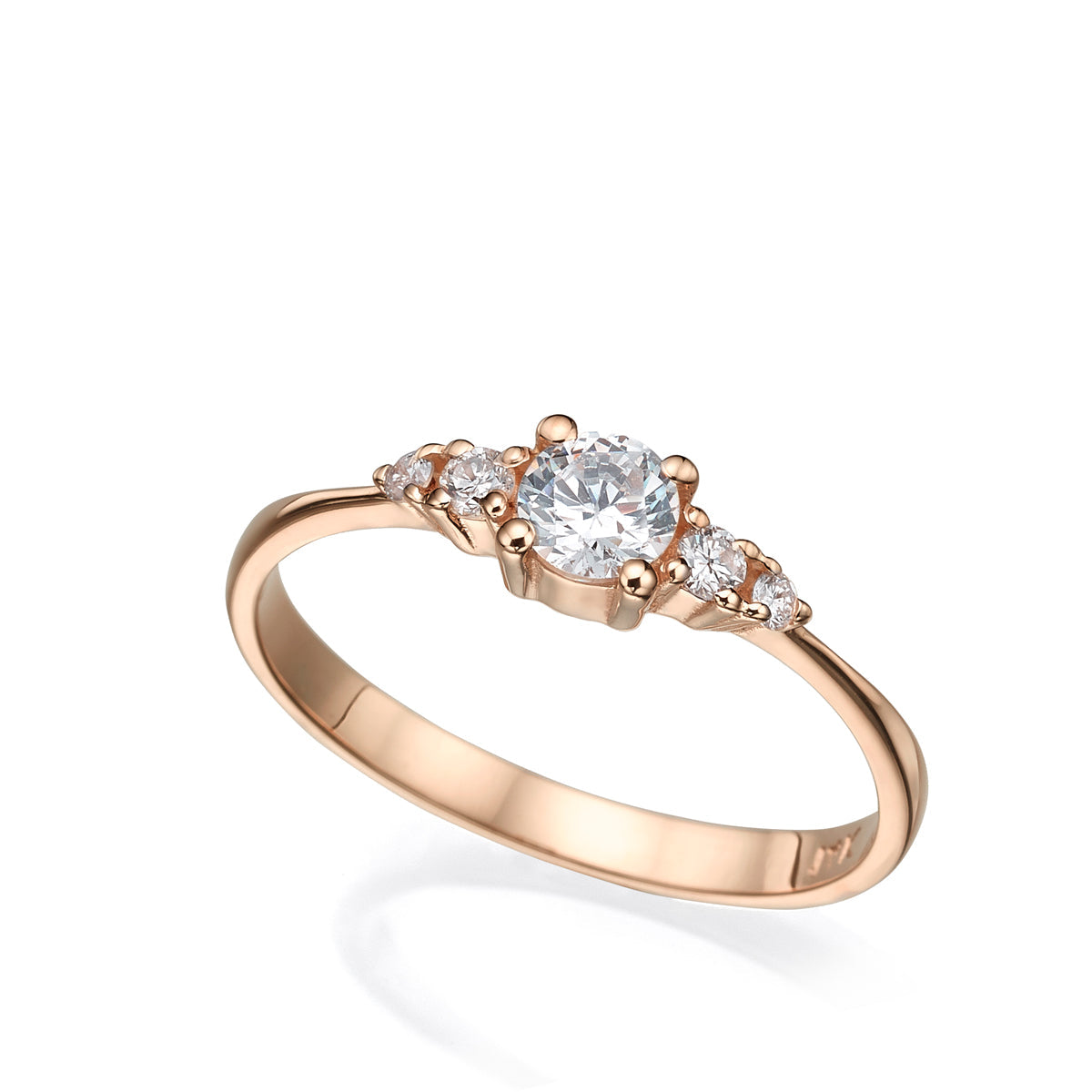 A delicate and special engagement ring set with laboratory diamonds
