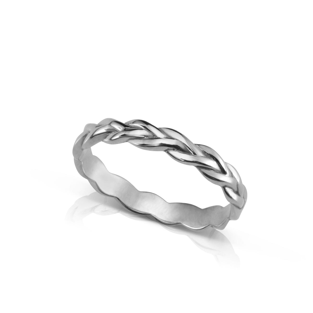 Gold braid wedding ring - 4 mm