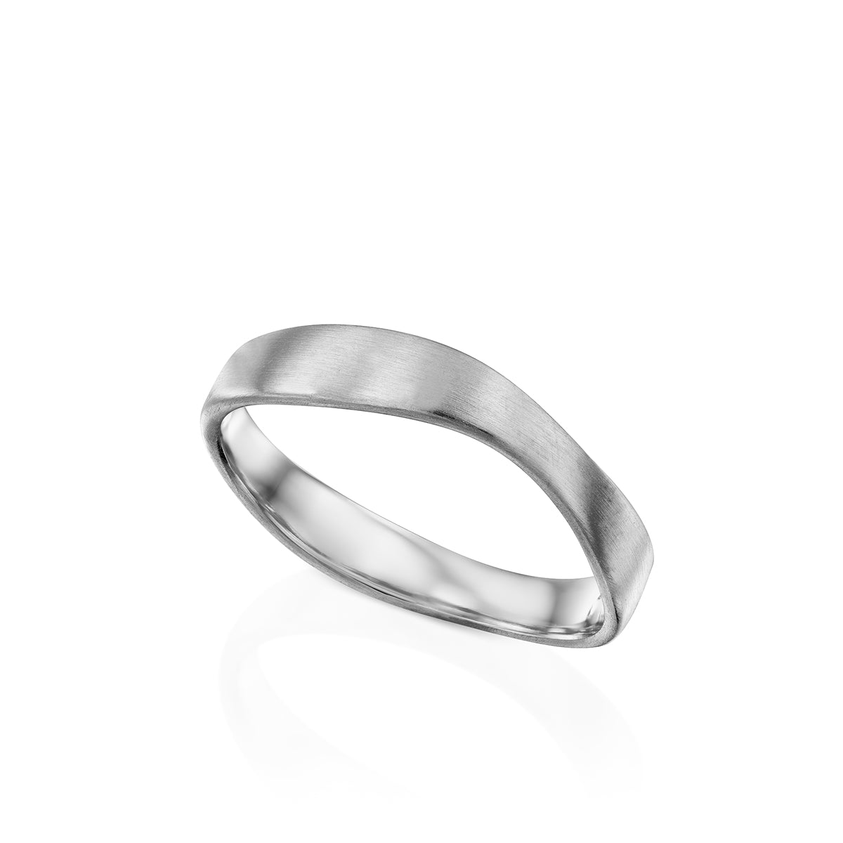 Asymmetric wedding ring for man or woman