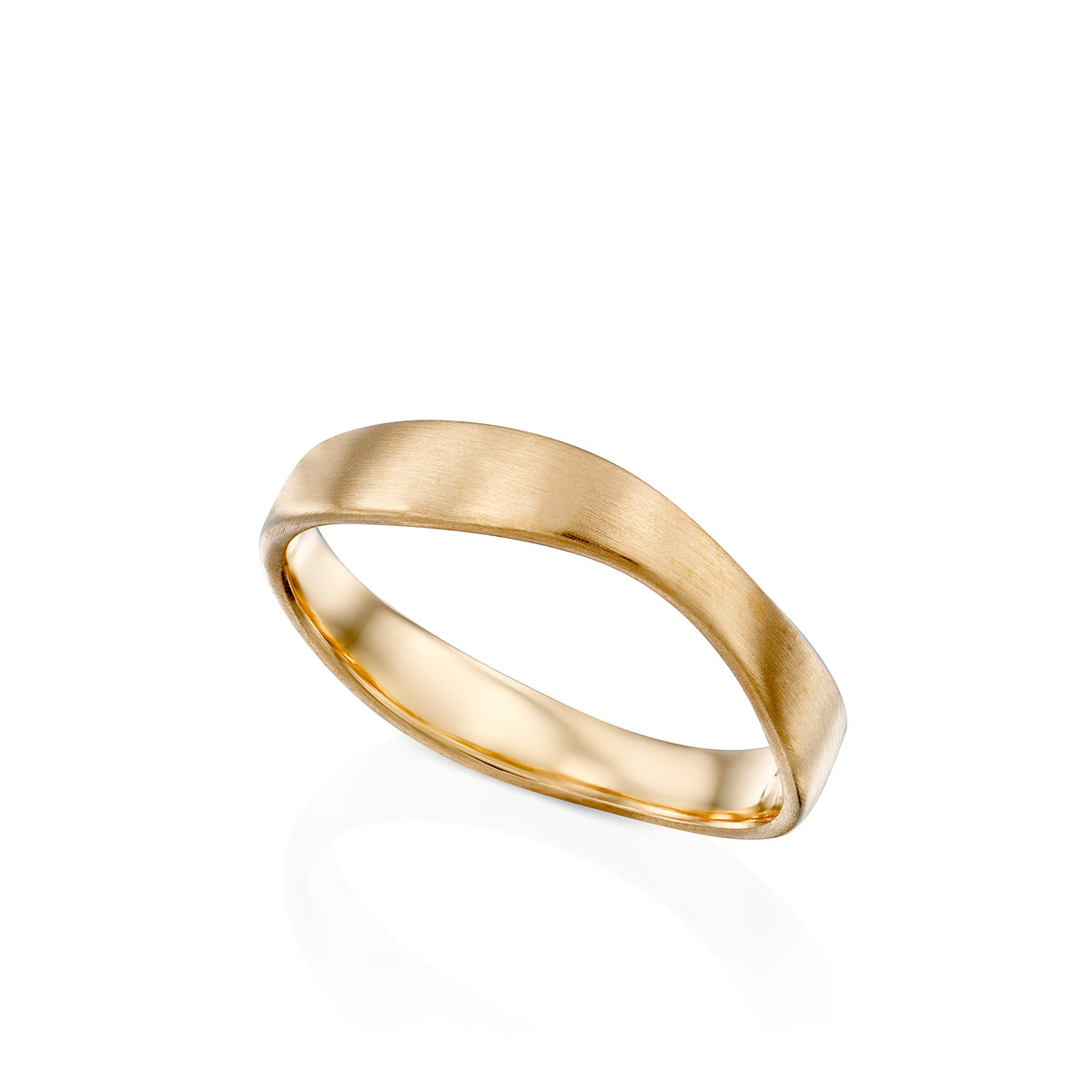 Asymmetric wedding ring for man or woman