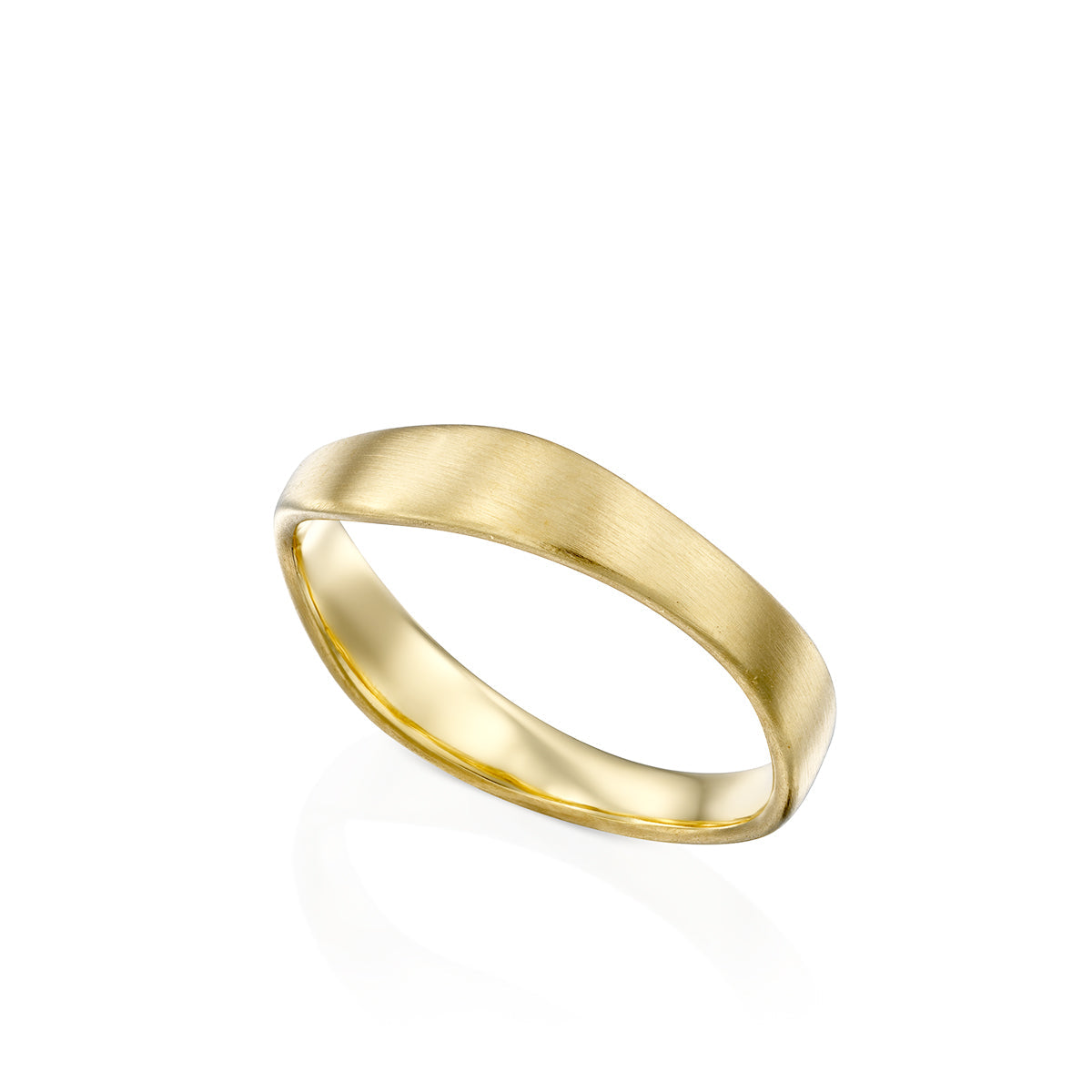 Asymmetric wedding ring for man or woman