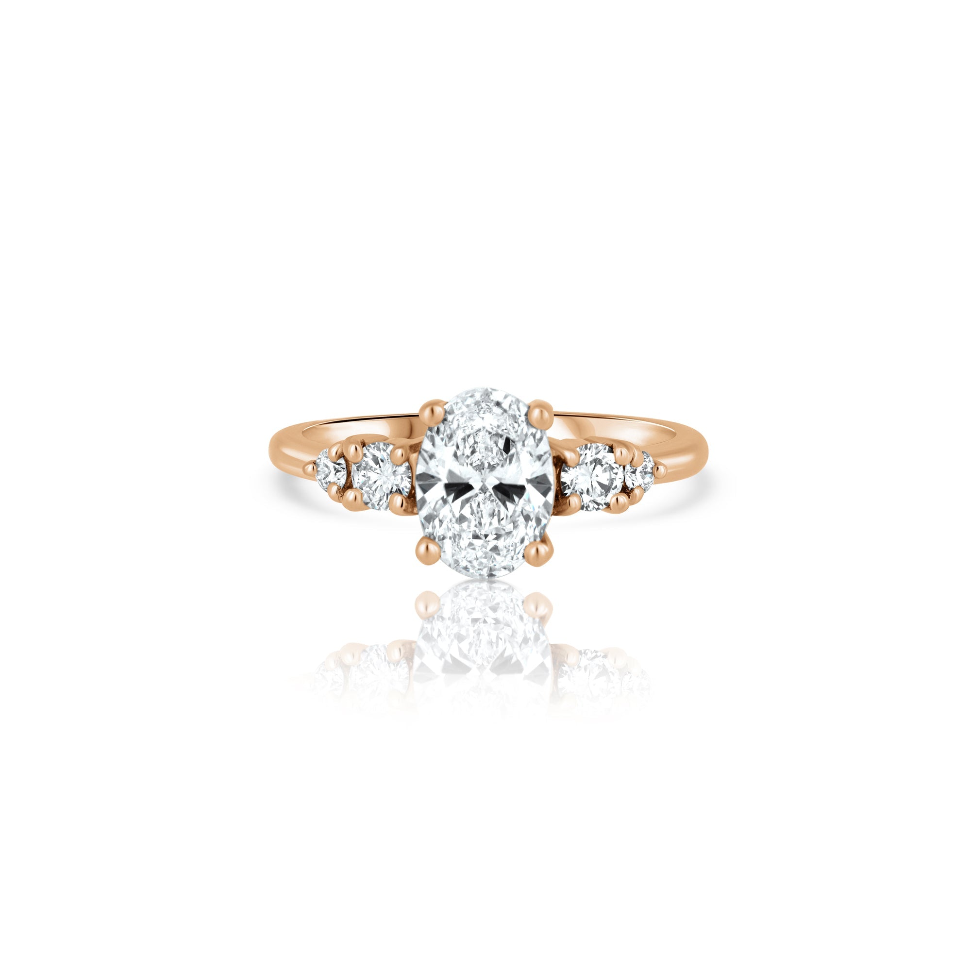Engagement ring set with 1.00ct lab diamonds in an oval cut