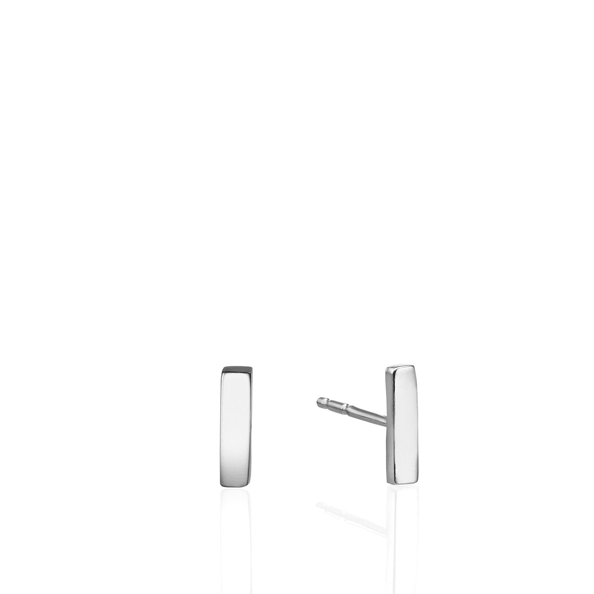 Banded, rectangle earrings in gold