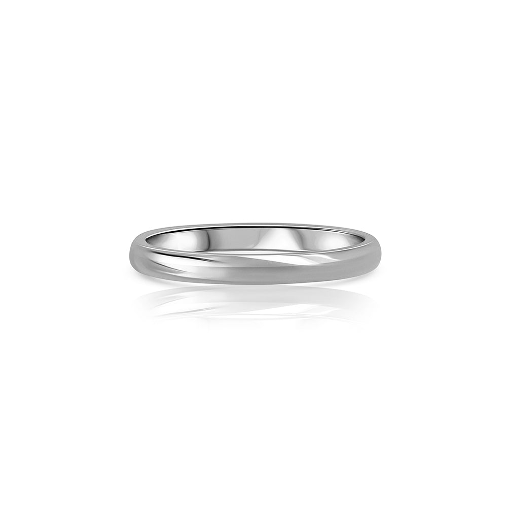A wedding ring with a special semi-circular profile