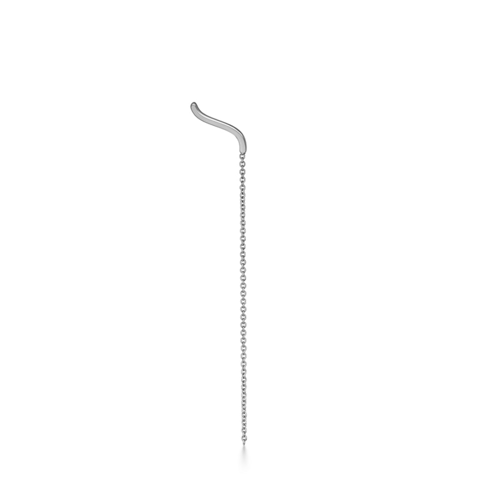 Climbing gold earring (single earring) with chain