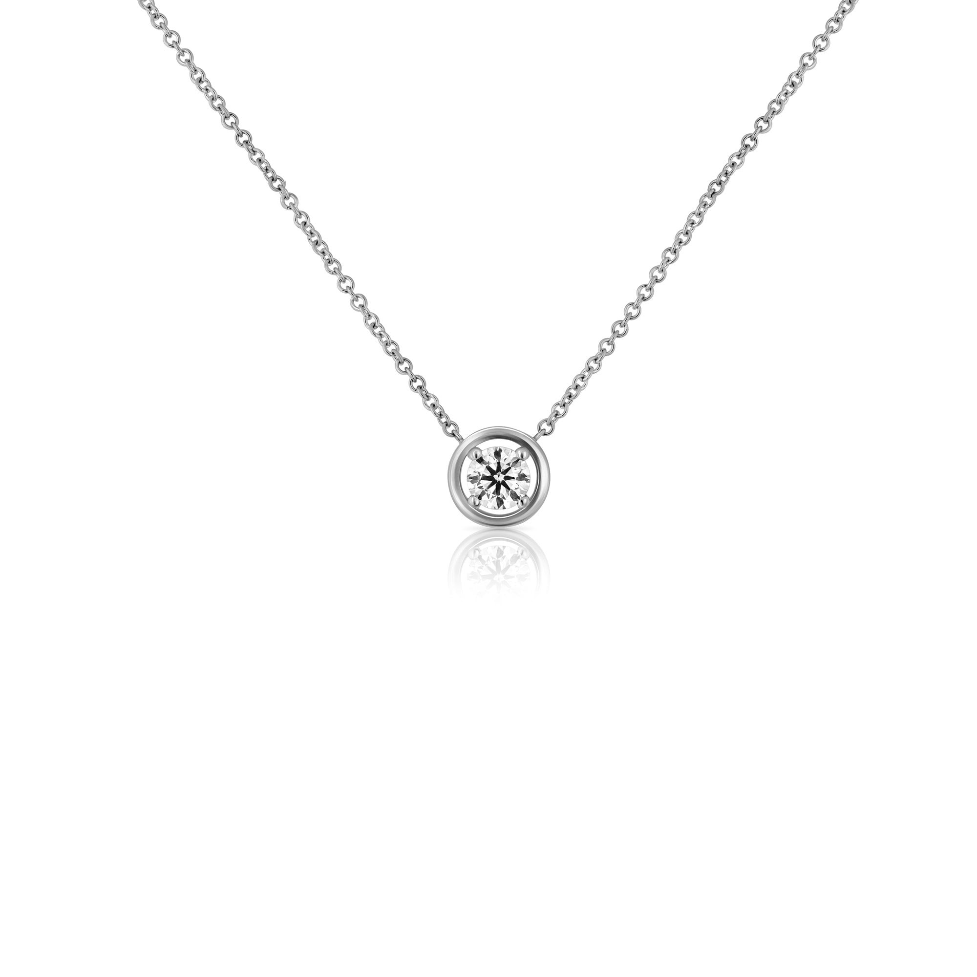 A special solitaire necklace set with a laboratory diamond weighing 10 points