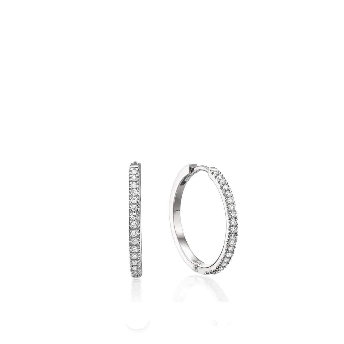 Large gold hoop and diamond earrings