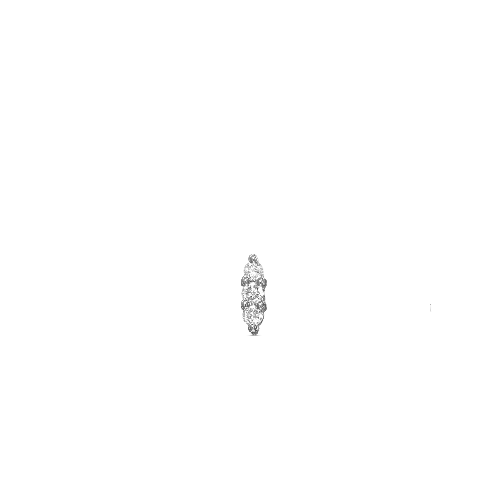 The special gold helix / tragus combined with a band studded with 3 diamonds