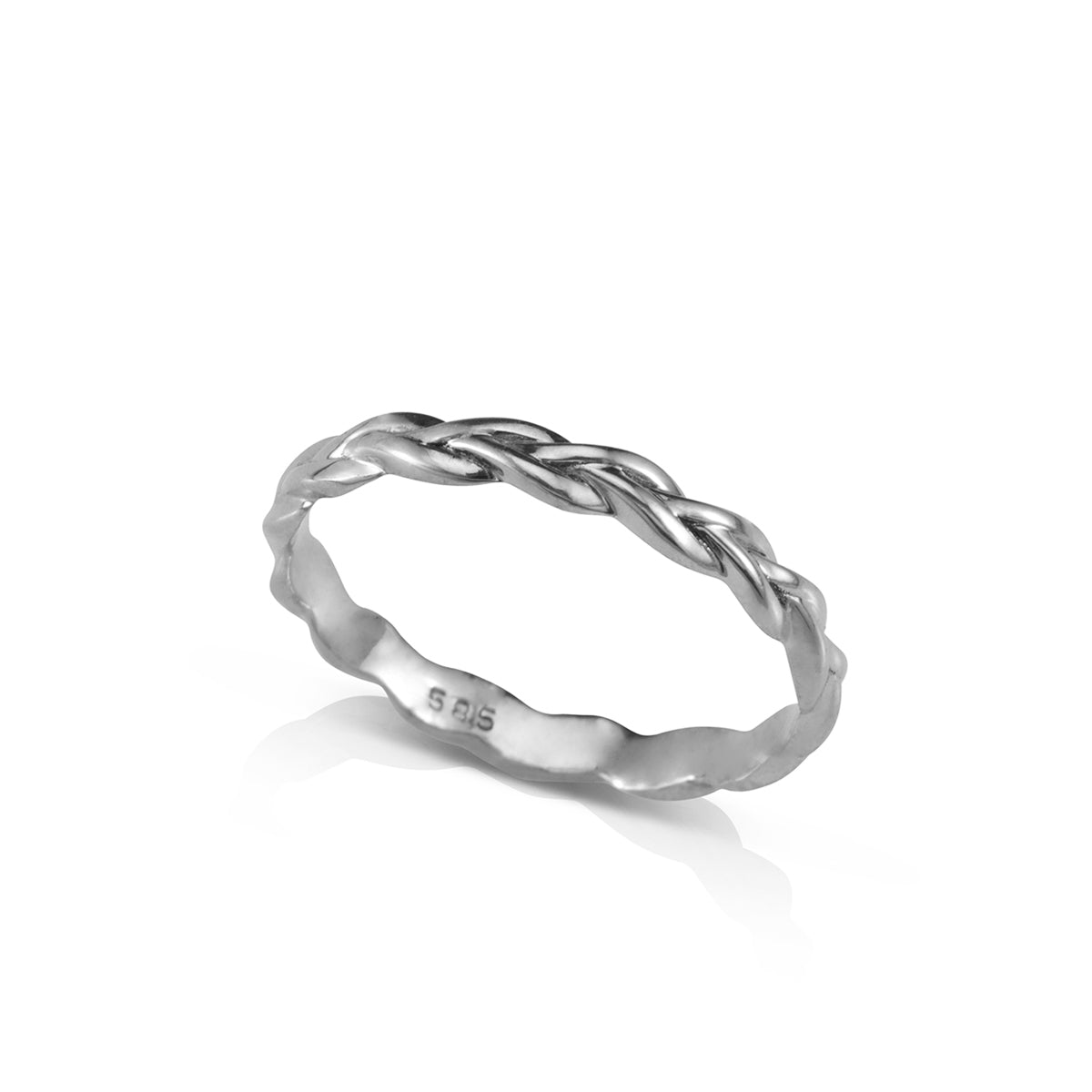 Thin braided gold ring