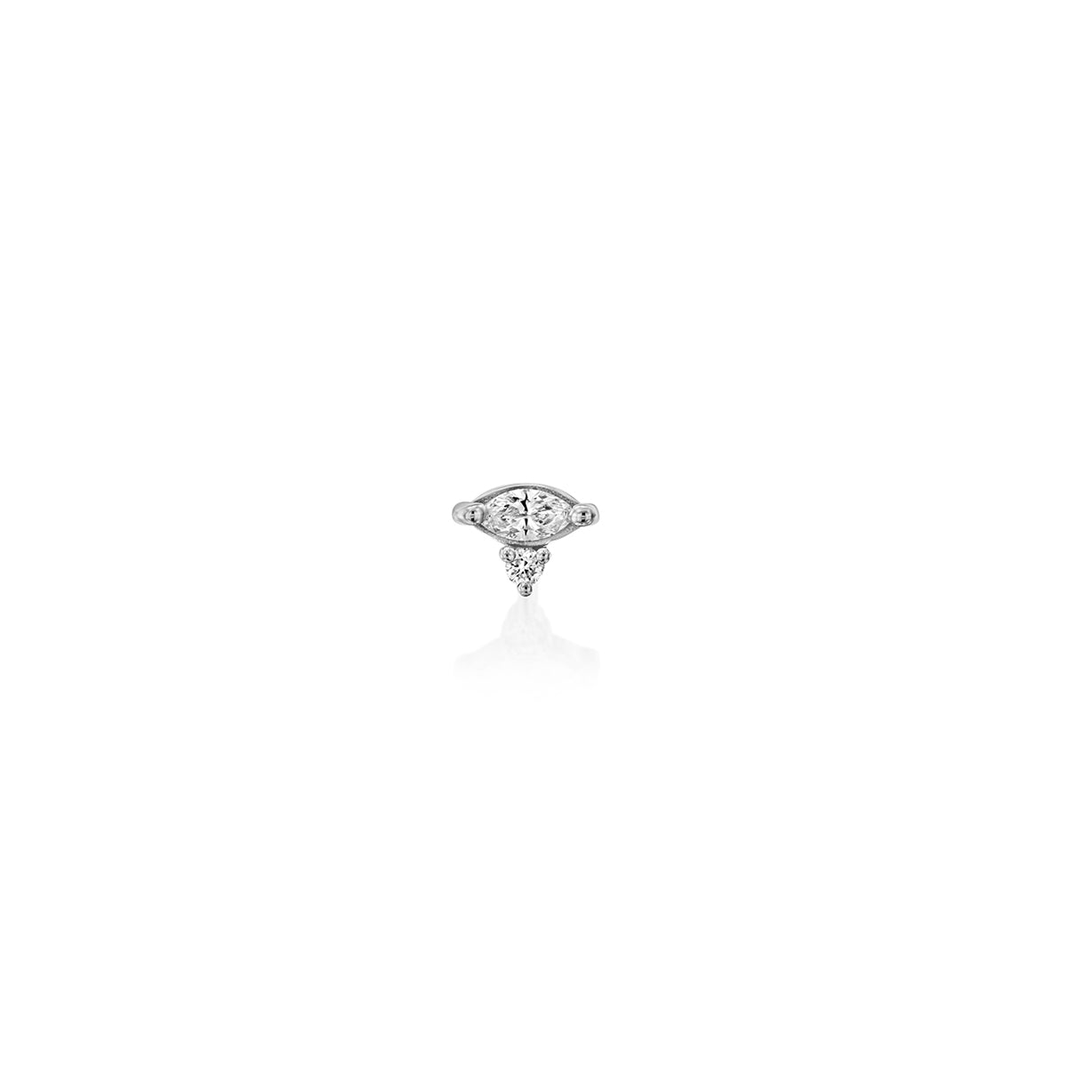 The helix / tragus special gold studded with marquise and circle cut diamonds