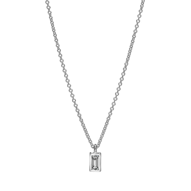 Lab baguette diamond necklace