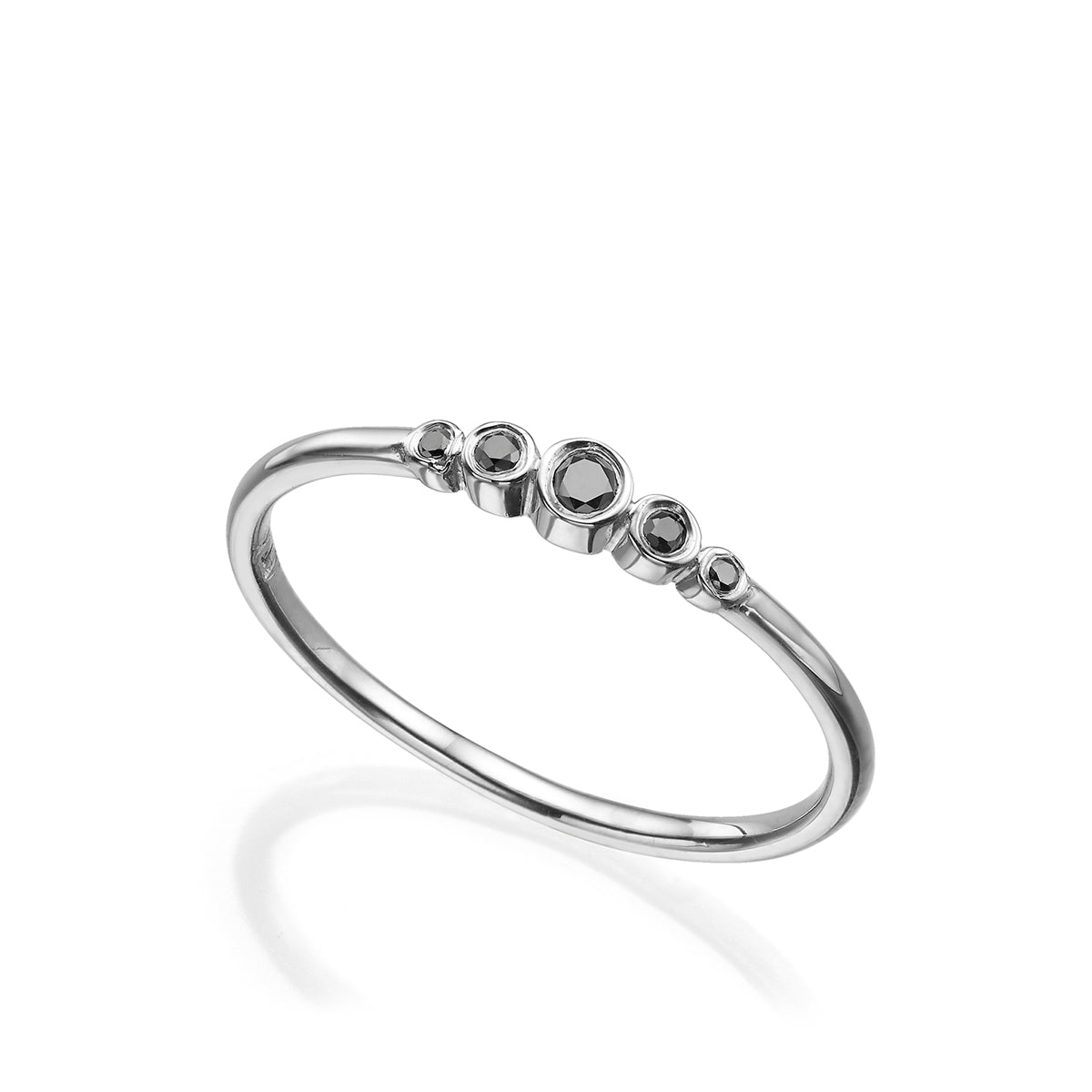 Delicate black diamond ring