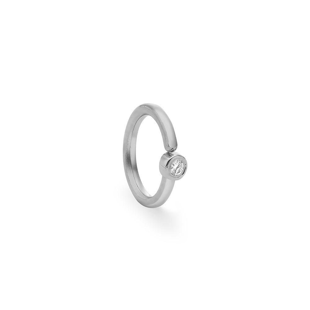 Helix hoop earring set with a 1.5-point diamond in a cup setting