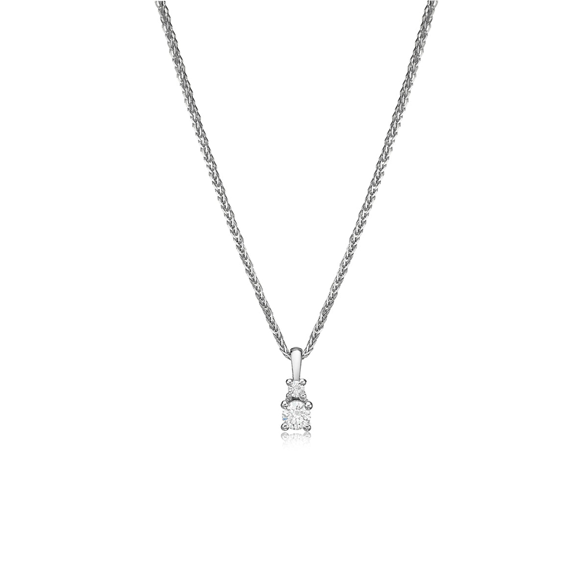 Classic two diamond necklace