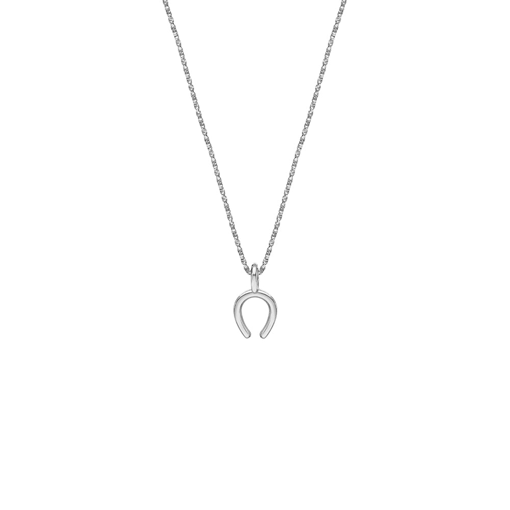 A fine gold chain with a horseshoe pendant