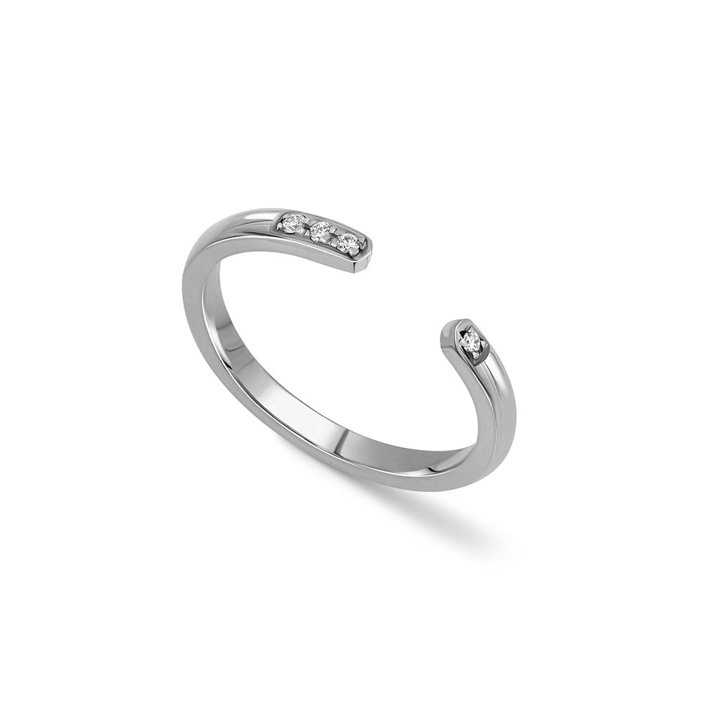 Open gold and diamond ring. Set with laboratory diamonds.