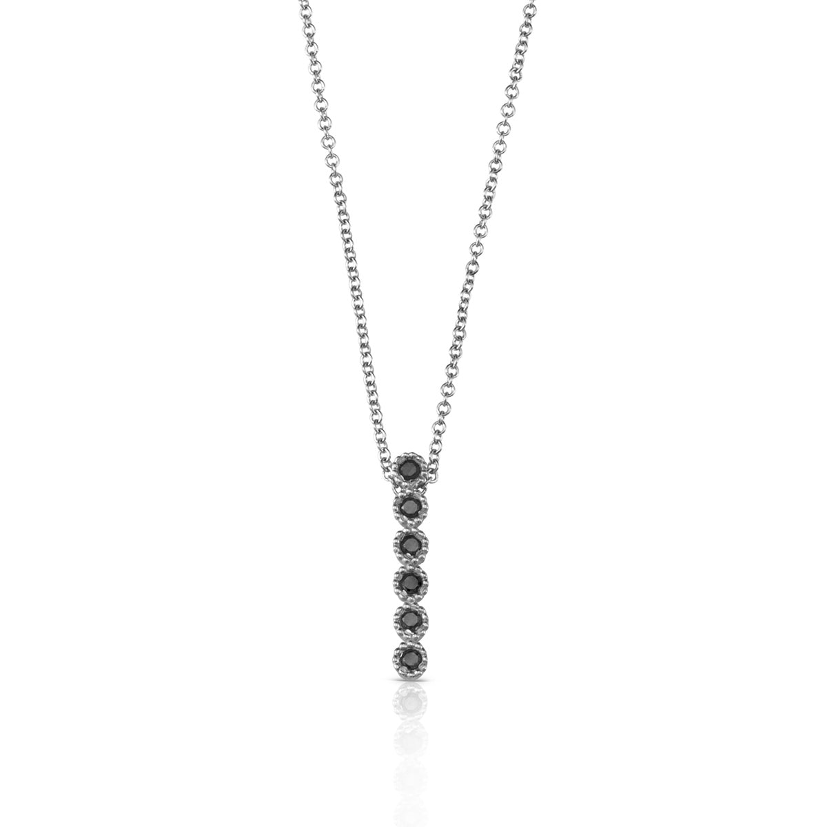 Gold necklace with black diamond pendant