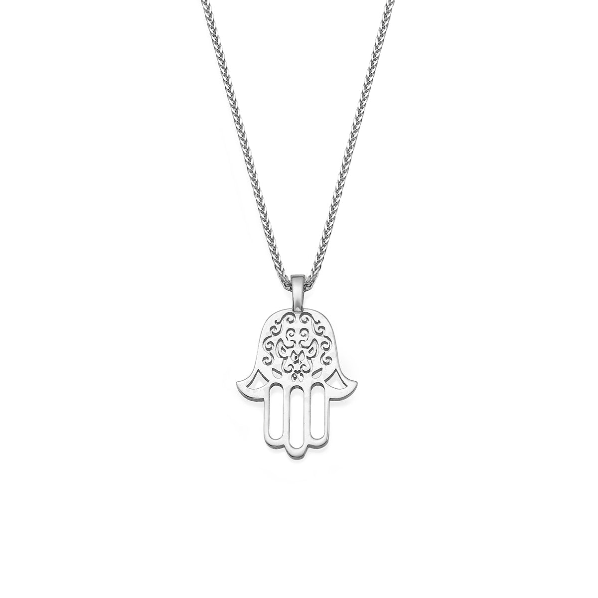 Lace hamsa necklace