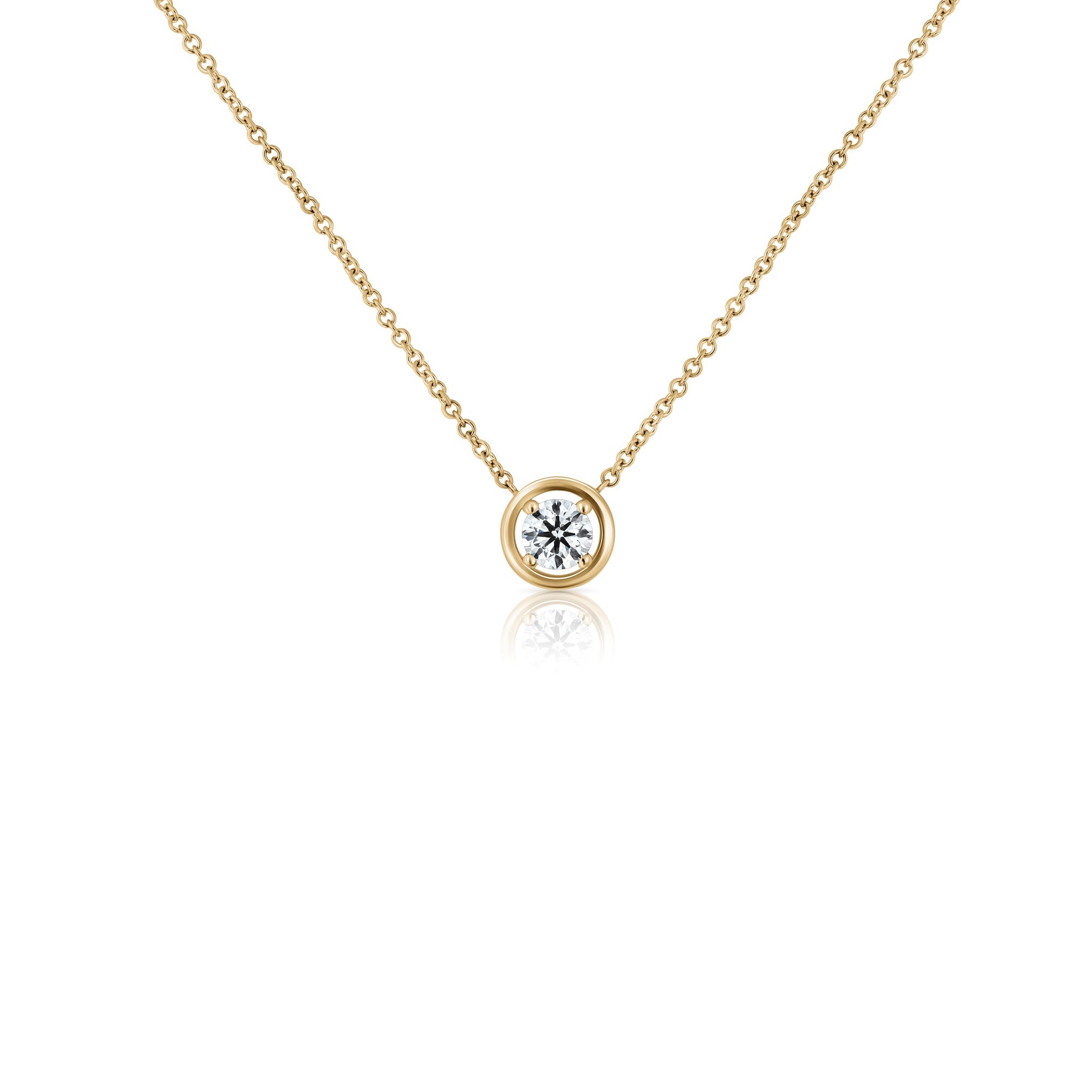 A special solitaire necklace set with a laboratory diamond weighing 10 points