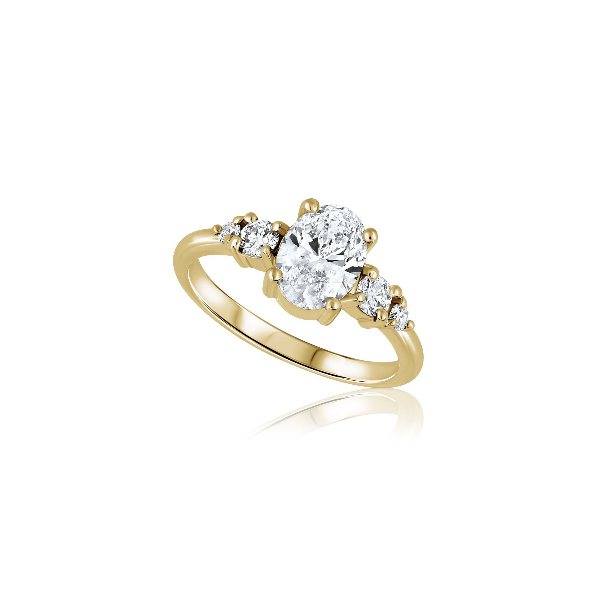 Engagement ring set with 1.00ct lab diamonds in an oval cut