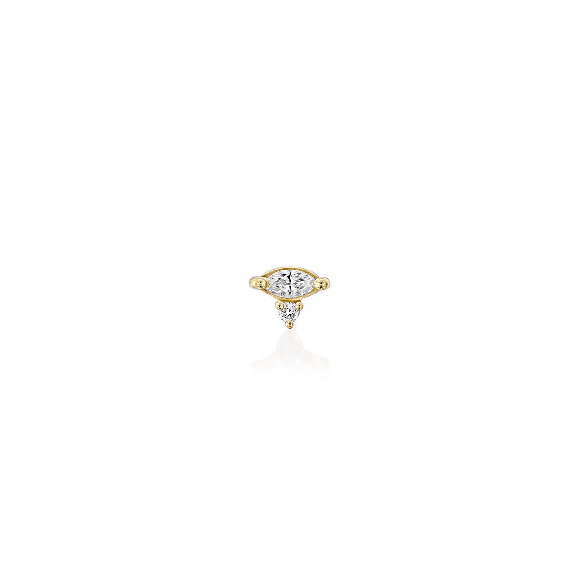 The helix / tragus special gold studded with marquise and circle cut diamonds